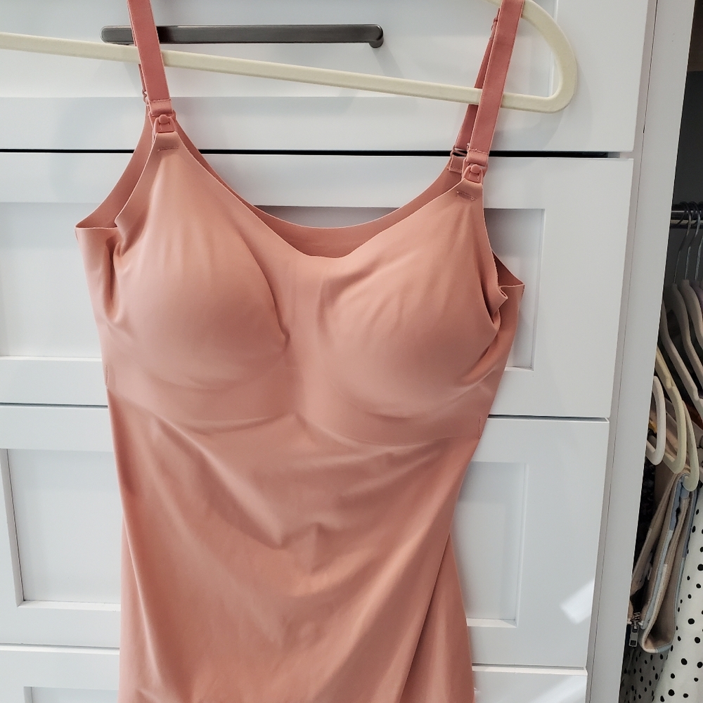 Knix Blissfit Nursing Tank with washable Leakproof pads in Pink Ginger color